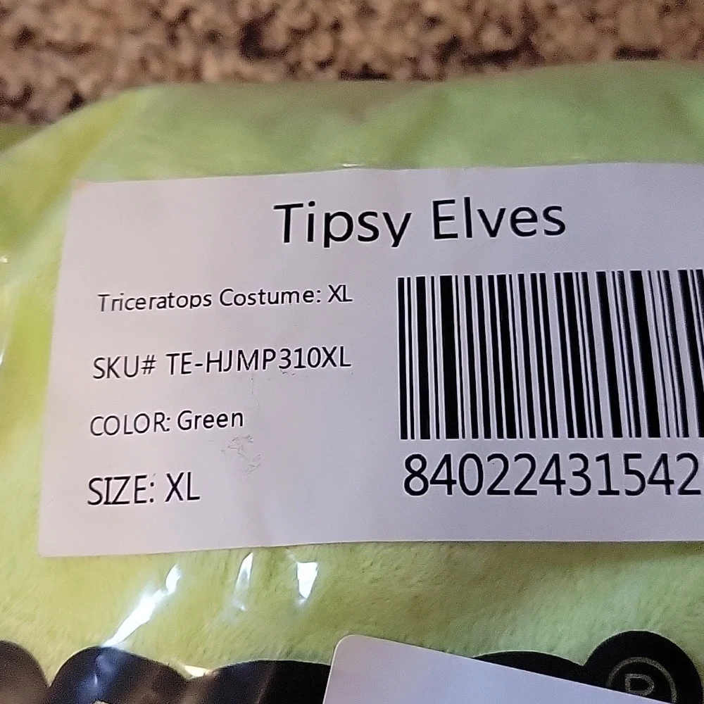 Tipsy Elves‎ NWT Adult Triceratops Dinosaur Halloween Costume Size XL - Picture 3 of 4